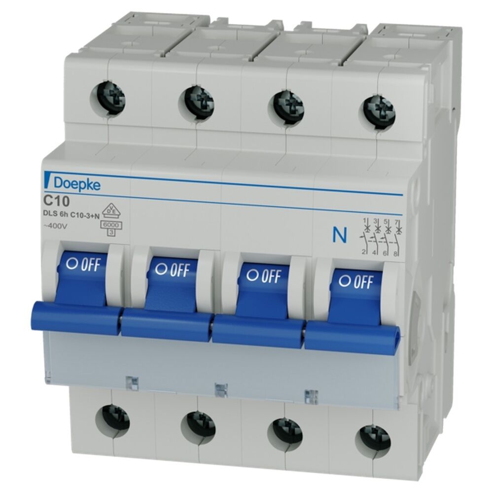 Doepke LS Schalter 3p+N C Char 09914321 Typ DLS 6H C10-3+N 6KA