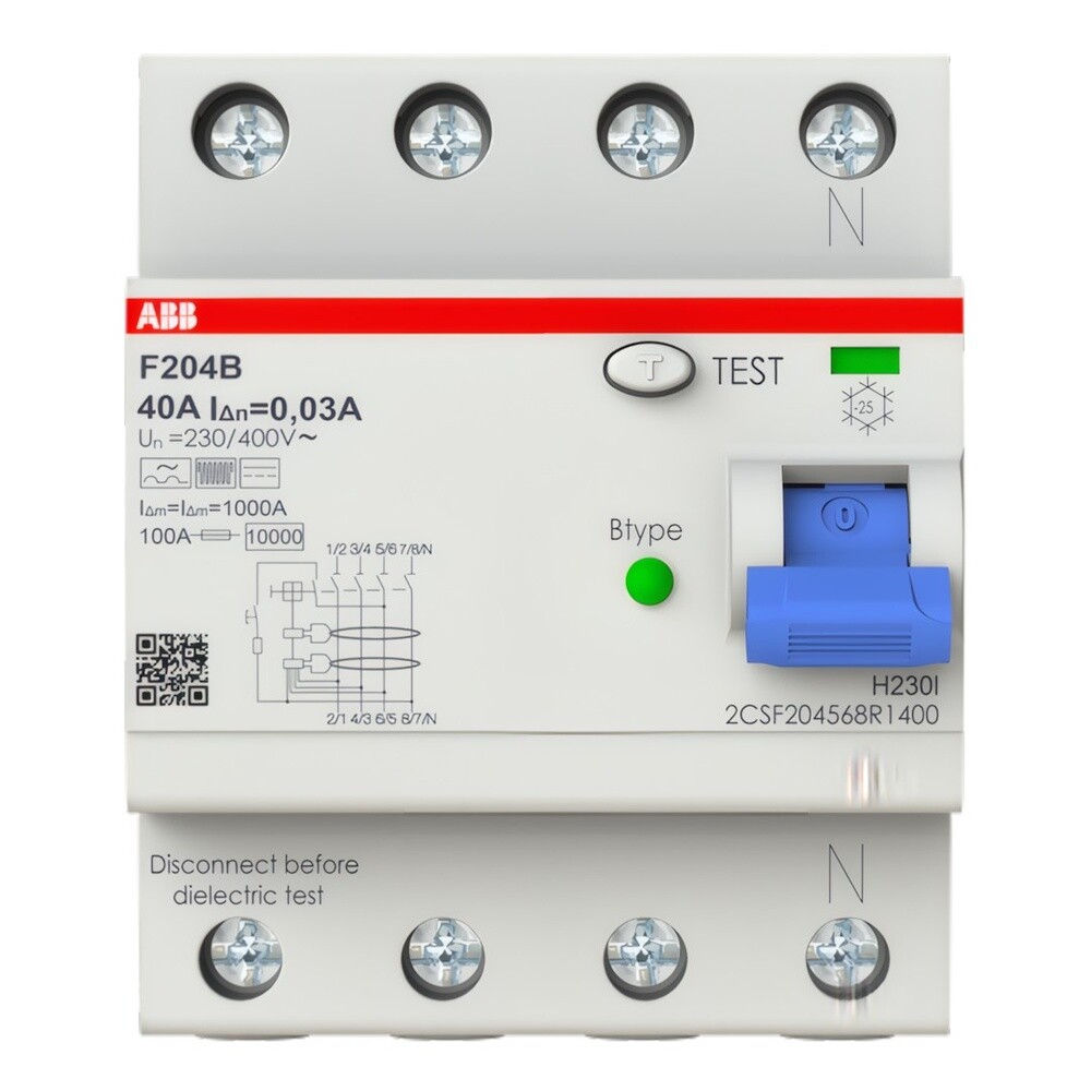 ABB Fehlerstrom Schutzschalter 2CSF204568R1400 Typ F204B-40/0,03