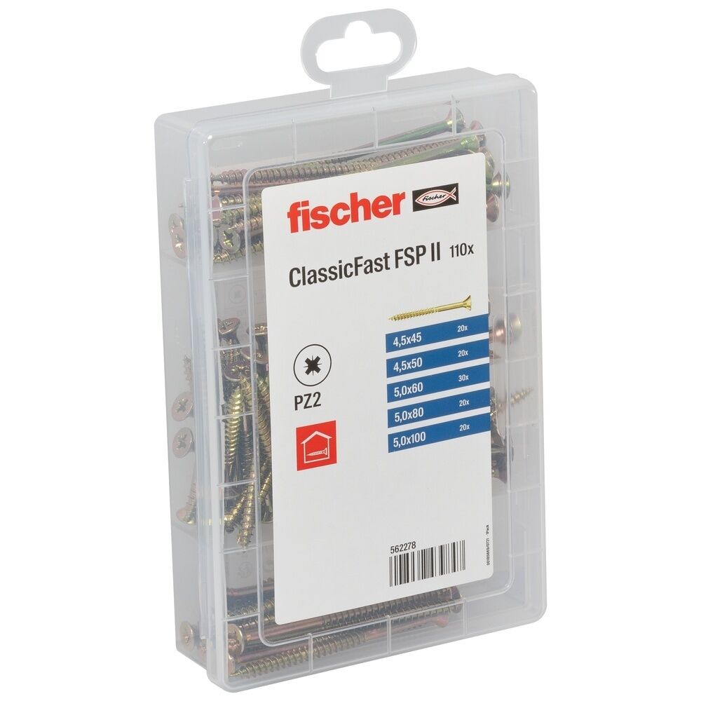Fischer Spanplattenschraube 562278 Typ Profibox Schraube FSP II PZ Teilgew.(I) 