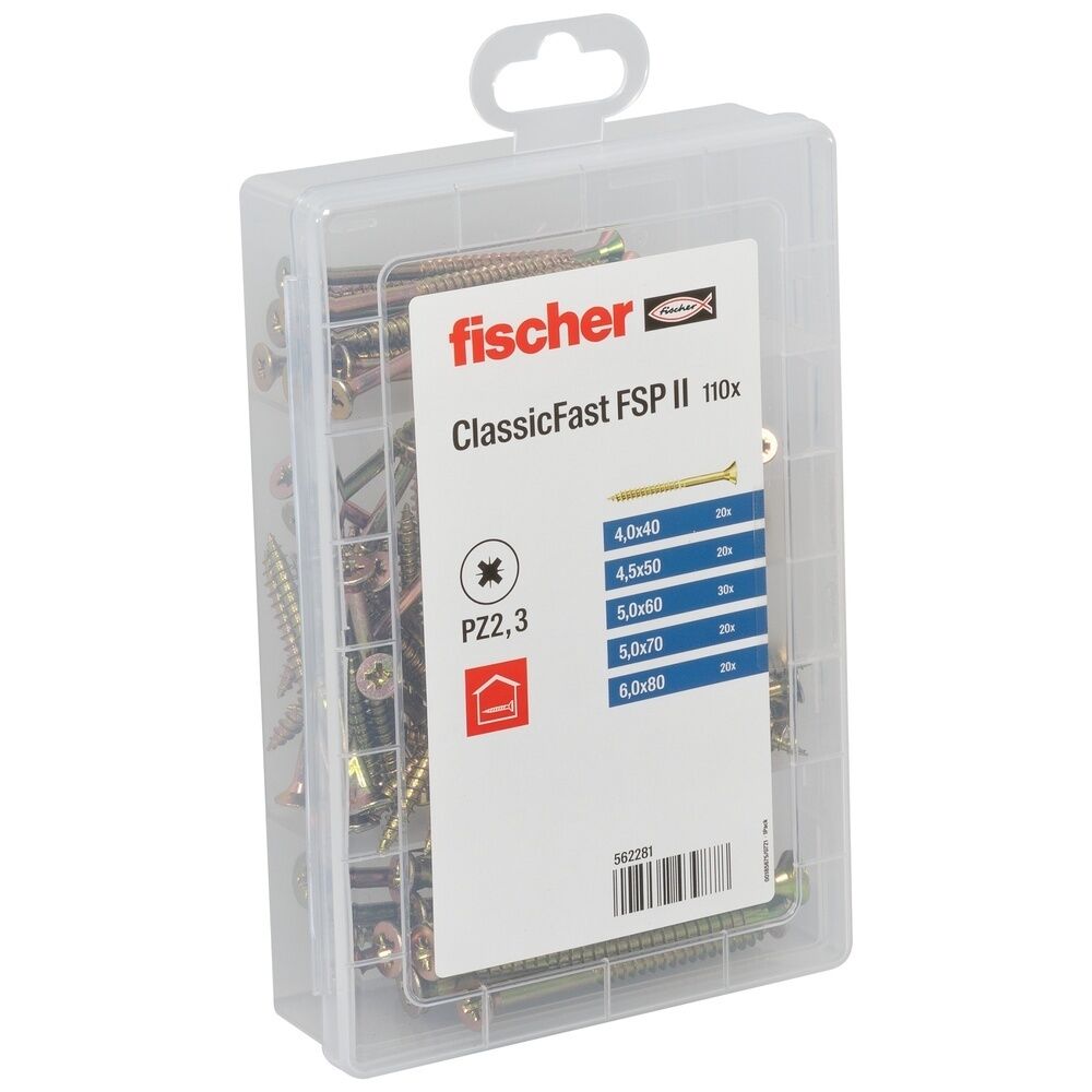 Fischer Spanplattenschraube 562281 Typ Profibox Schraube FSP II PZ Teilgew.(II)