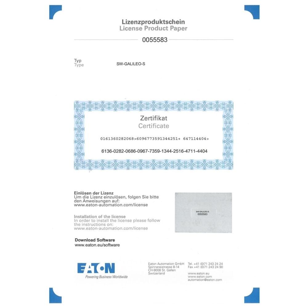 Eaton Visualisierungssoftware 171500 Typ SW-GALILEO-S