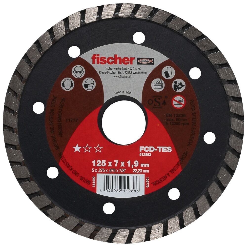 Fischer Diamanttrennscheibe 512863 Typ FCD-TES 125X1,9X22,23 DIA
