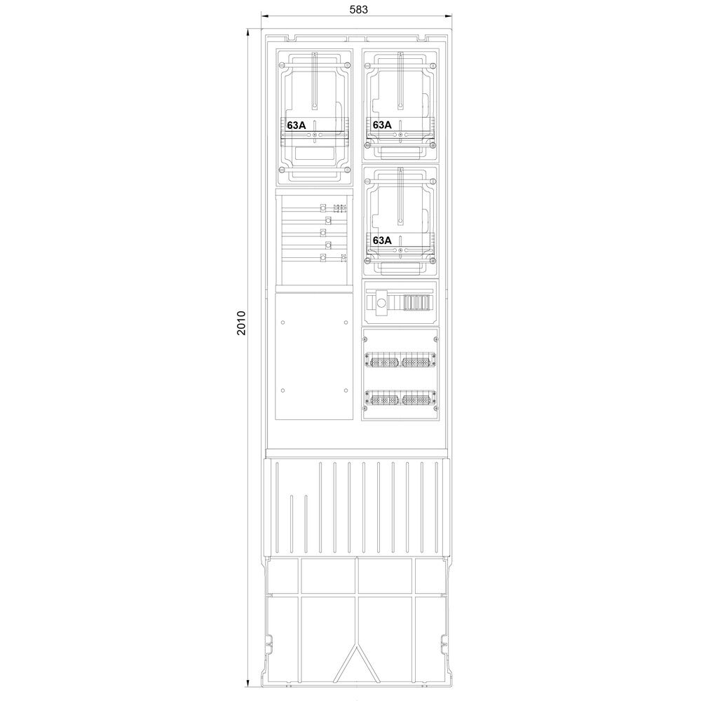 f-tronic Zähleranschlusssäule ZSA202-2-3ZK-TSG-HT Nr. 7160118