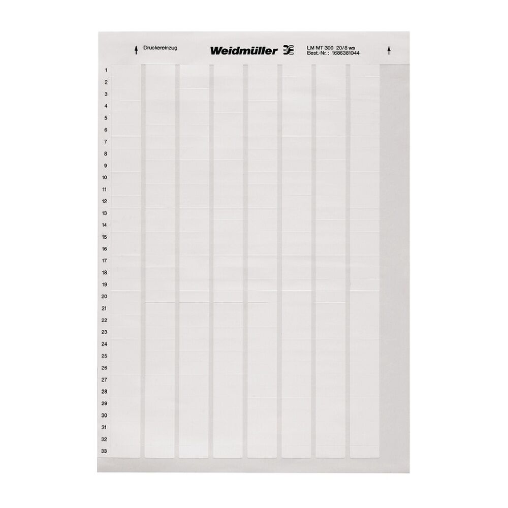 Weidmüller Gerätemarkierung 1686381044 Typ LM MT300 20/8 WS