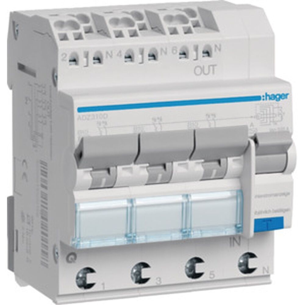 Hager Fehlerstrom Leitungsschutzschalter ADZ310D