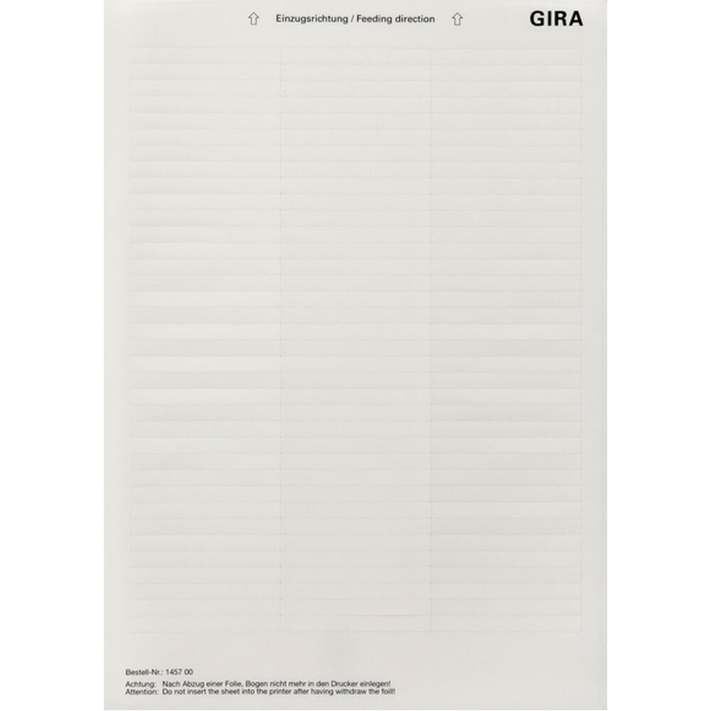 Gira Beschriftungsbögen 145700