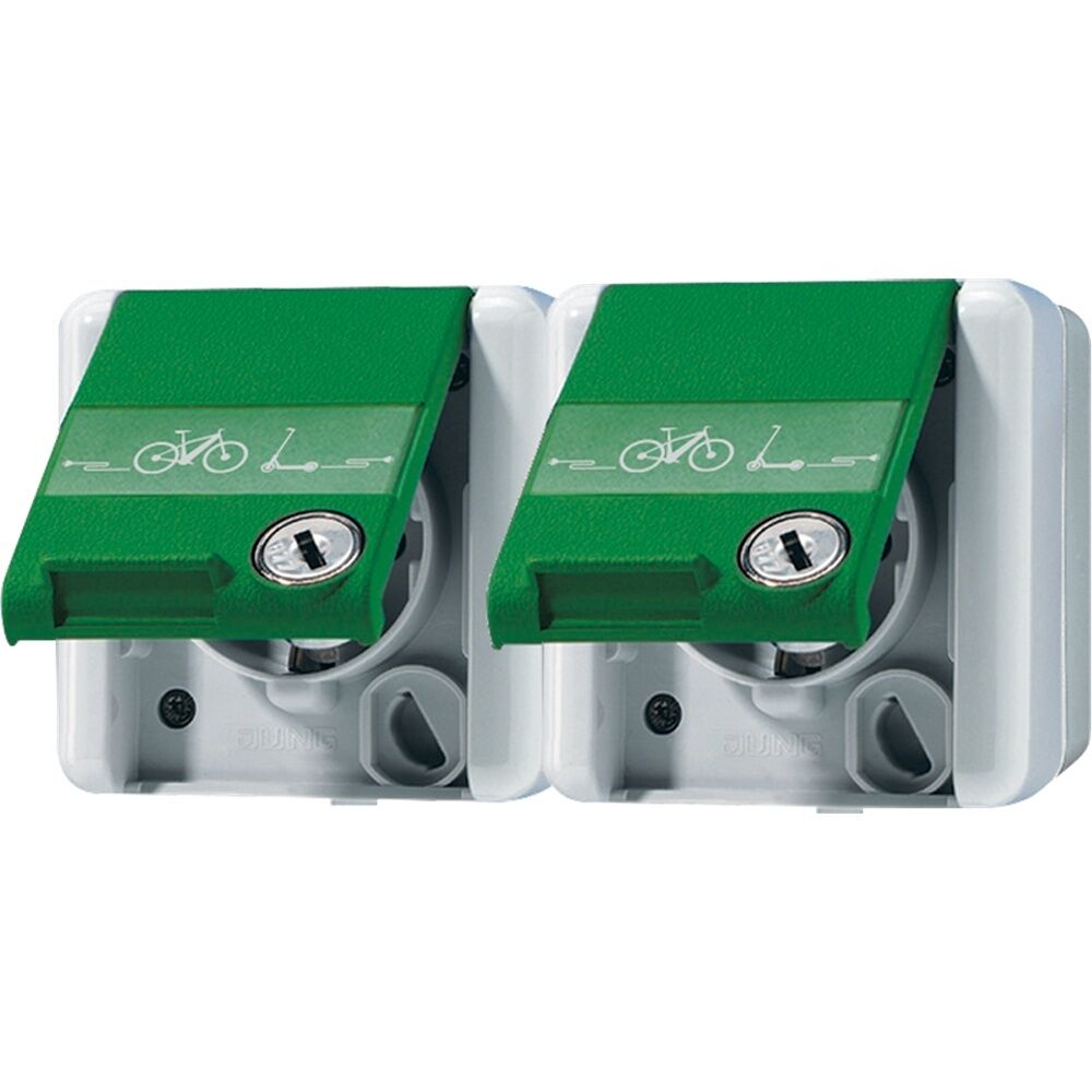 Jung SCHUKO® Steckdose 2fach 8220GNNAWSLEB